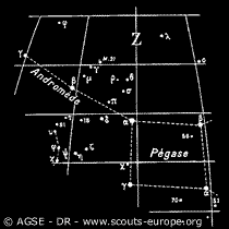Cartographie de Pégase et d'Andromède
